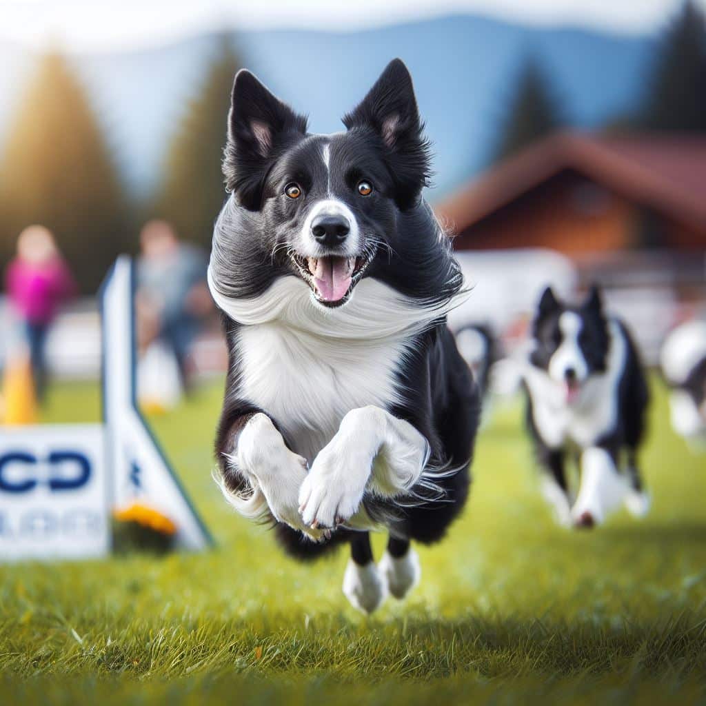 Border Collie mostrando sua versatilidade, do campo para competições