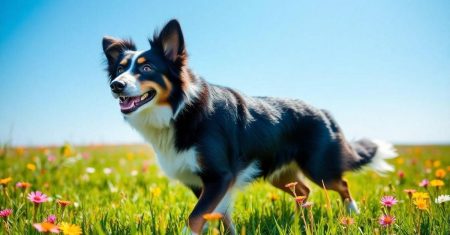 Cachorro Border Collie ativo e brincalhão é divertido