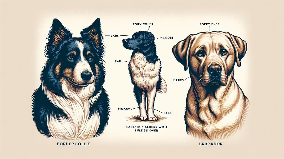 Características Físicas do Border Collie e Labrador