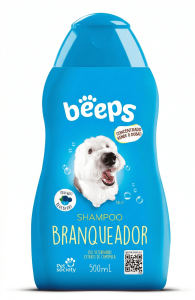 Shampoo Beeps Branqueador para realçar as manchas brancas da pelagem do Border Collie.