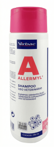 Shampoo Virbac Allermyl dermatológico para cães Border Collie com pele sensível.