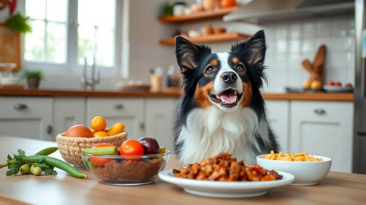 Benefícios de Combinando Ração e Alimentação Natural para Border Collies