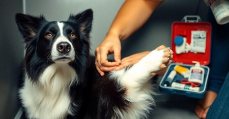 Cuidados com patas feridas de Border Collie