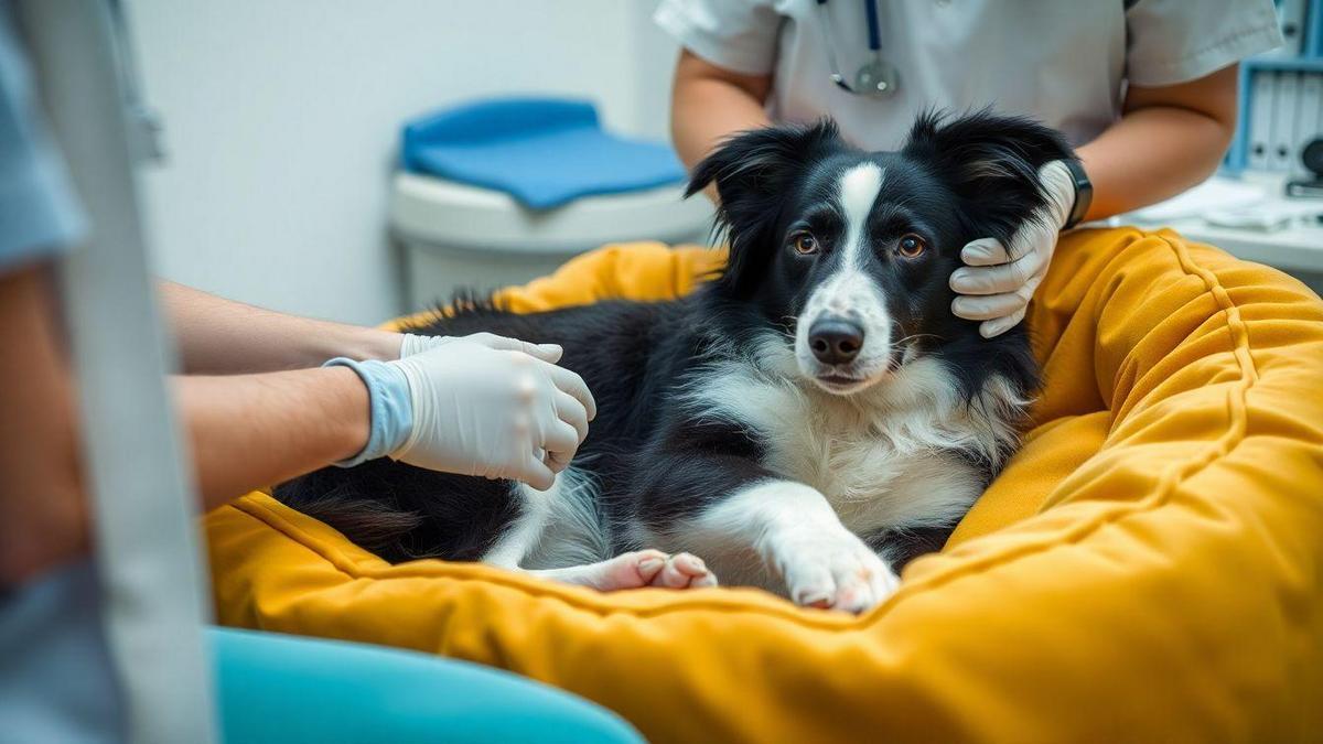 Tratamento de ferimentos em Border Collie