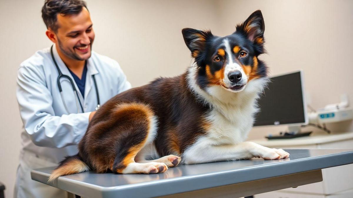 Tratamento de queimaduras em Border Collie