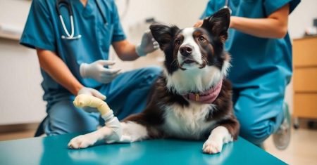 Tratando torções ou fraturas em Border Collie