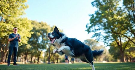 Treinamento de cães Border Collie com truques avançados