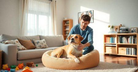 Apoio psicológico para cães idosos em casa