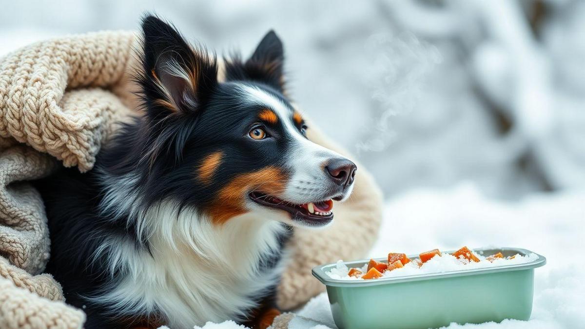 Alimentação Border Collie no frio