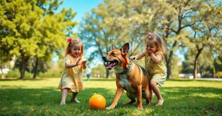 Atividades recreativas para cães com crianças pequenas