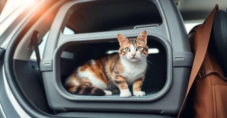 Tamanho perfeito de caixas para gatos em viagens