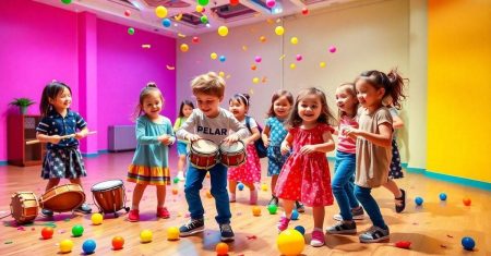 Brincadeiras interativas com música e dança divertidas
