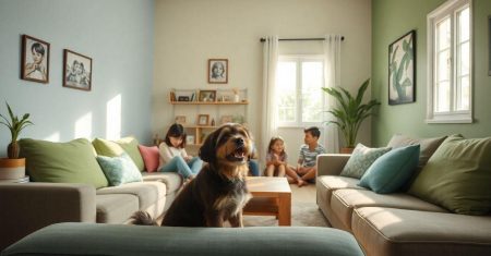 Psicologia das cores e cães para famílias