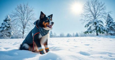Equipamentos de proteção para Border Collie no inverno