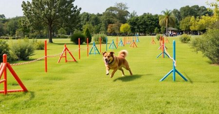 Treinamento de Agility para cães em competições