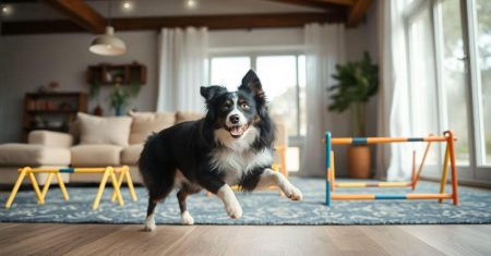 Treinamento físico adaptado para Border Collies em casa
