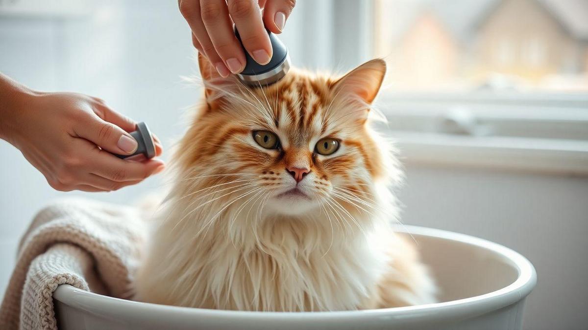 Banho adequado gato persa e hidratação do pelo de gato persa para evitar nós