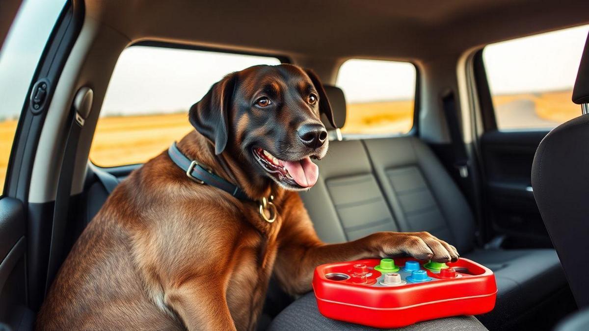 Benefícios das atividades mentais interativas para cães durante viagens para seu cão