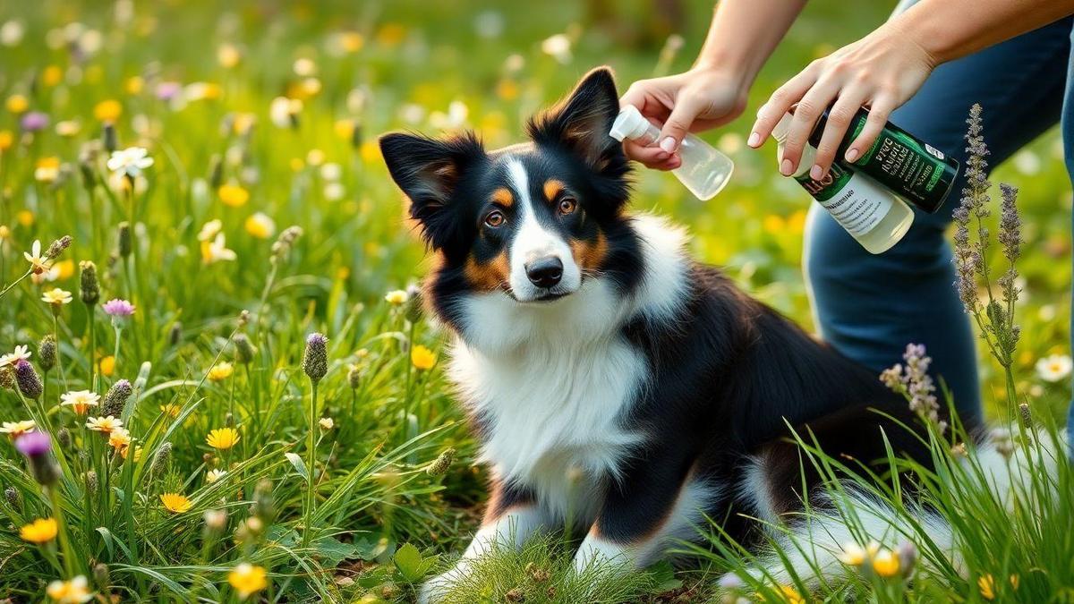 Como aplicar Cuidados sazonais para controle de pulgas e carrapatos em Border Collie usando repelentes naturais na primavera
