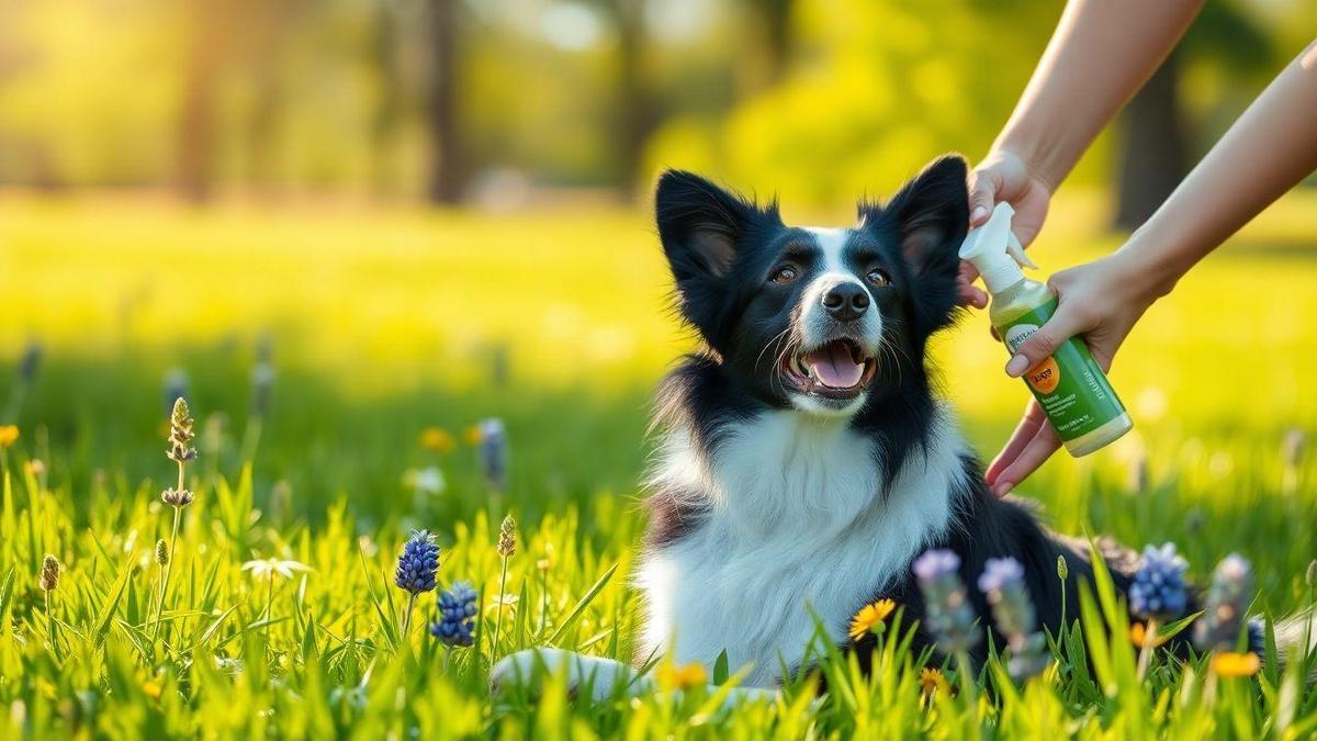 Cuidados de verão Border Collie com repelentes naturais e proteção contra mosquitos