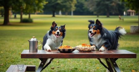 Planejamento de refeições saudáveis Border Collies ativos