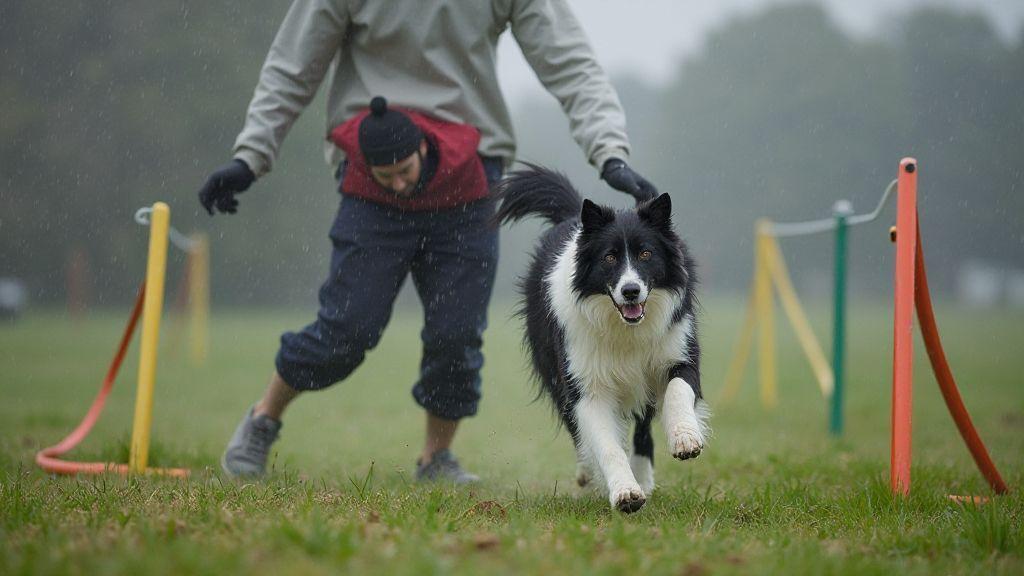 treinamento de agility sazonal para Border Collie em épocas chuvosas como adaptar exercícios para evitar lesões e manter condicionamento