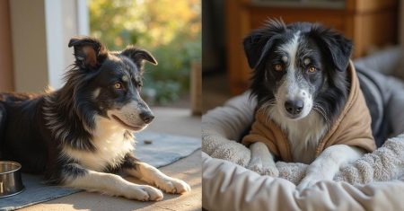 Plano detalhado de aclimatação para Border Collie idoso com sensibilidade térmica ajustando alimentação, exercícios e abrigo na transição entre verão e inverno