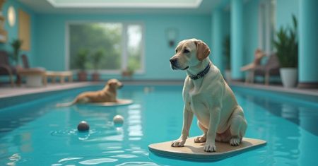 Treinamento avançado de recuperação funcional para cães atletas com hidroterapia e exercícios de propriocepção que aceleram o retorno ao desempenho